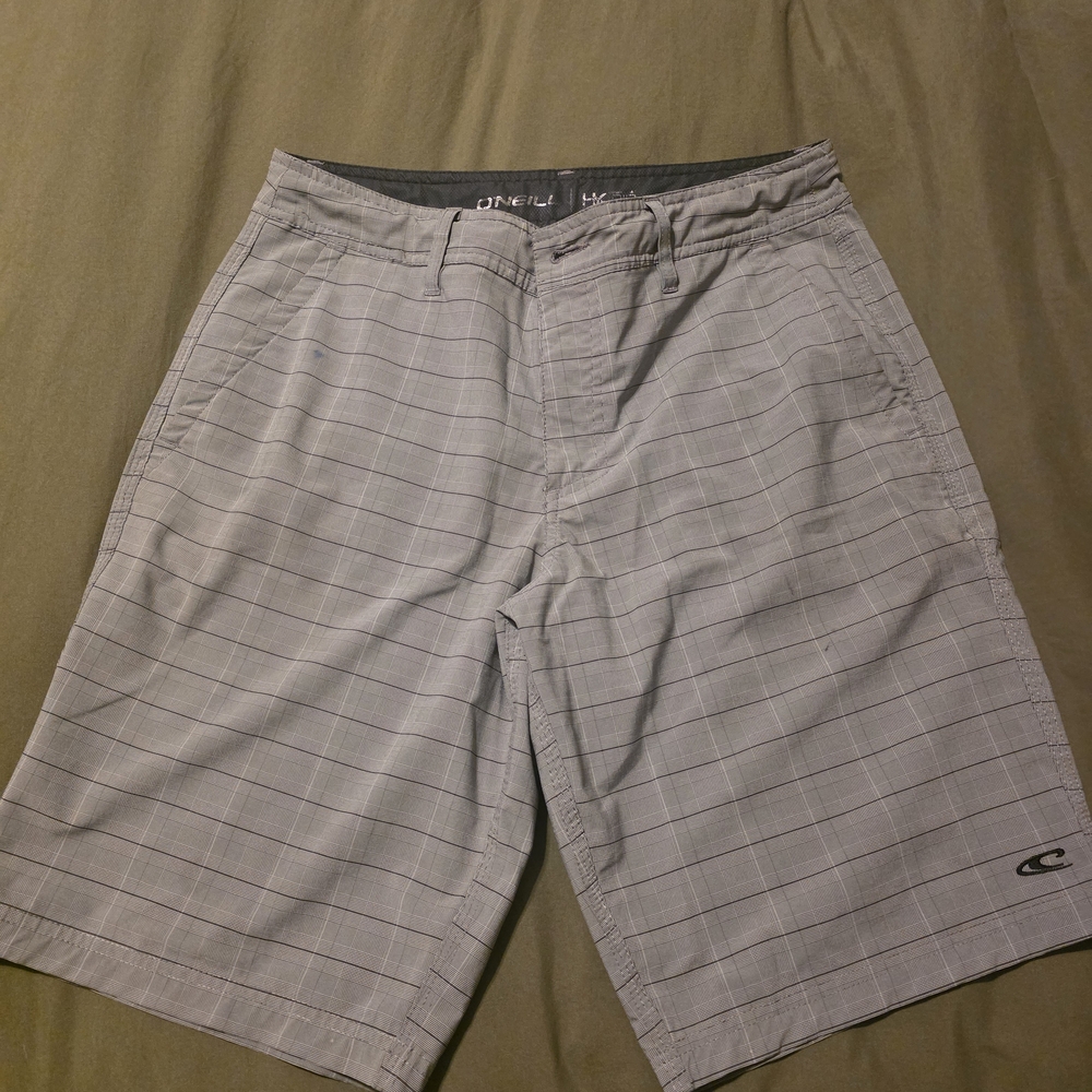 O'Neill Light Gray Plaid Men's Shorts